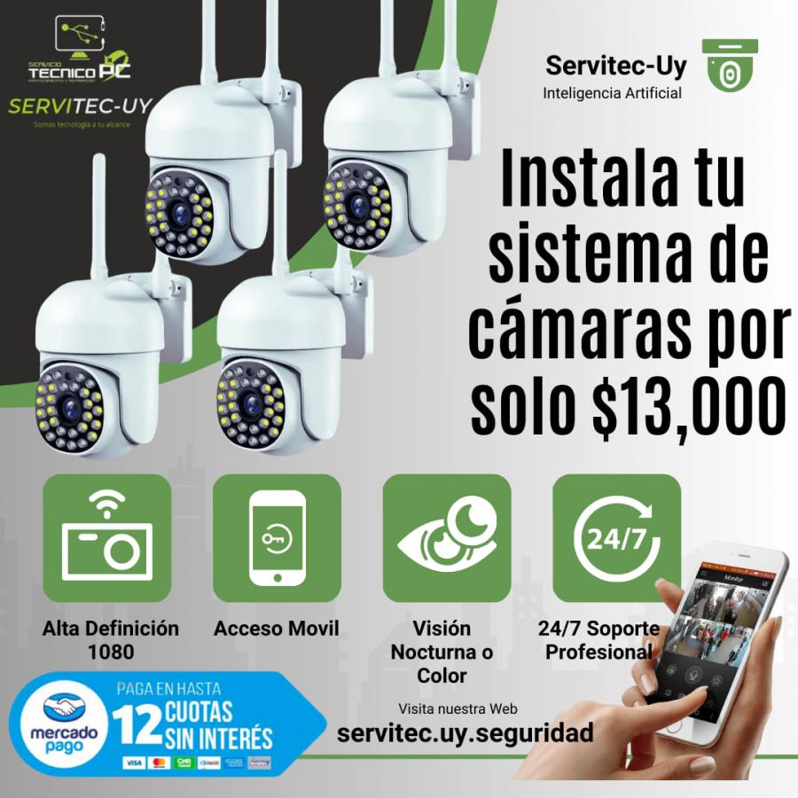Kit 4 Camaras Inteligentes 360 Wifi y Led