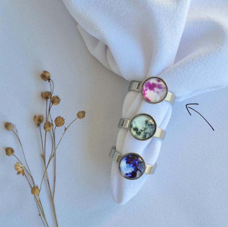 Anillo luna rosa - acero talle 18