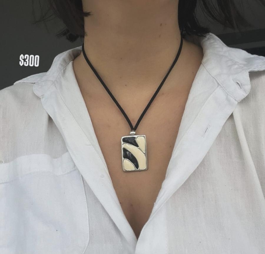 Collar tiento + dije acero 