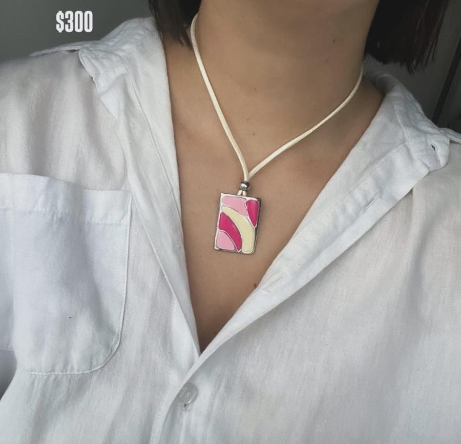 Collar tiento + dije acero 