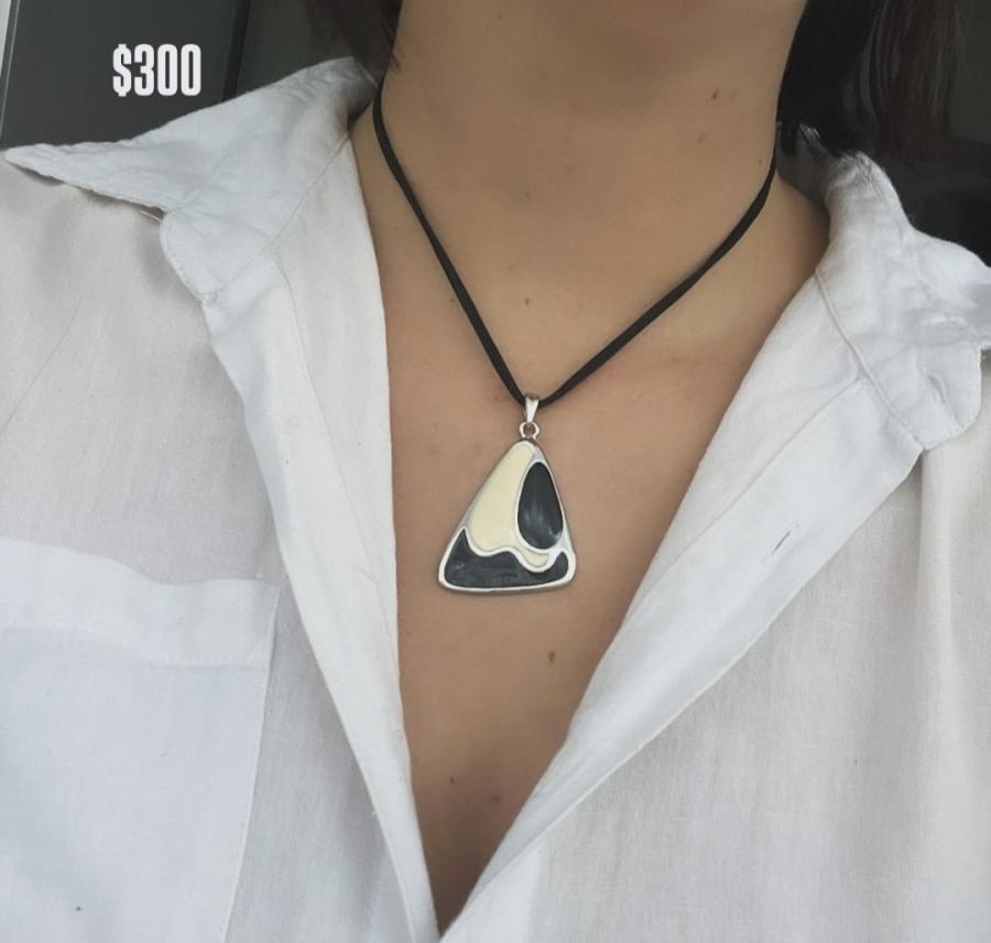 Collar tiento + dije acero 