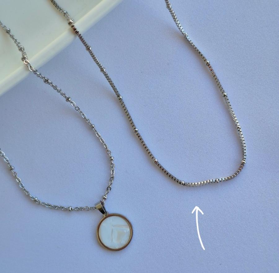 Cadena de acero con bolitas- sin dije